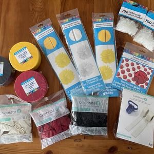 Lot Party Supplies Decorations Red Yellow White Balloons